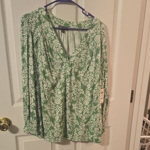 Style & Co. Green Floral Blouse